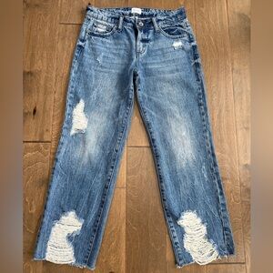 Special A Los Angeles Distressed Medium Wash Ankle Jeans Size 1 (28- see info)